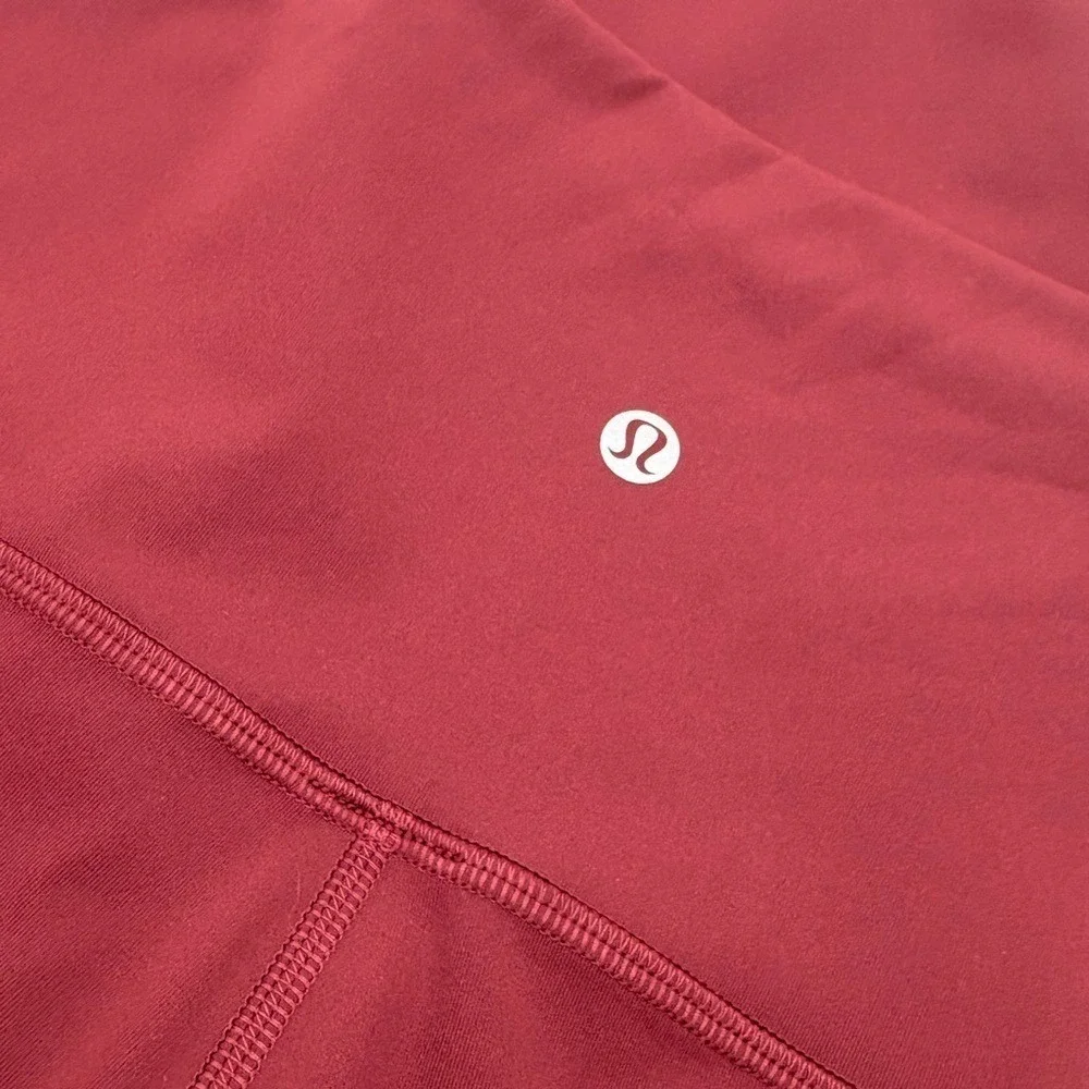 Lululemon Wunder Under Scallop Leggings Red Merlot Size 16 23